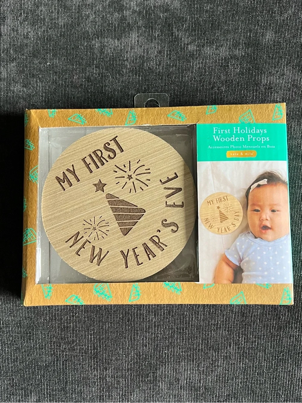 My First New Year's Eve Wooden Plaque - Natural Wood Baby Photo Prop